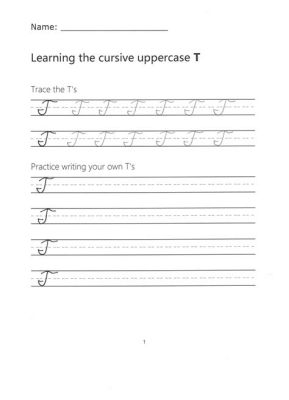 how to make a capital T in cursive